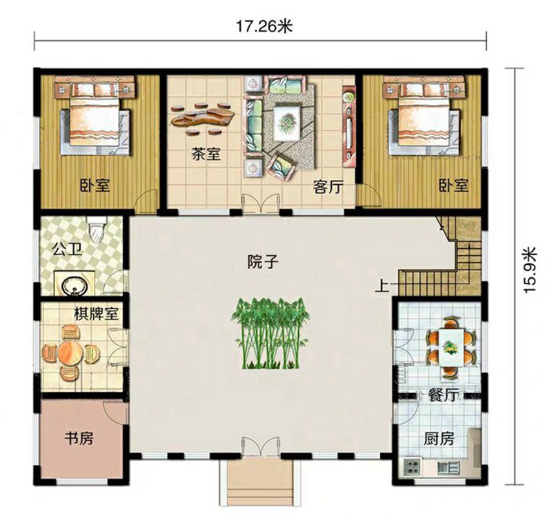 中式三合院自建方式设计图