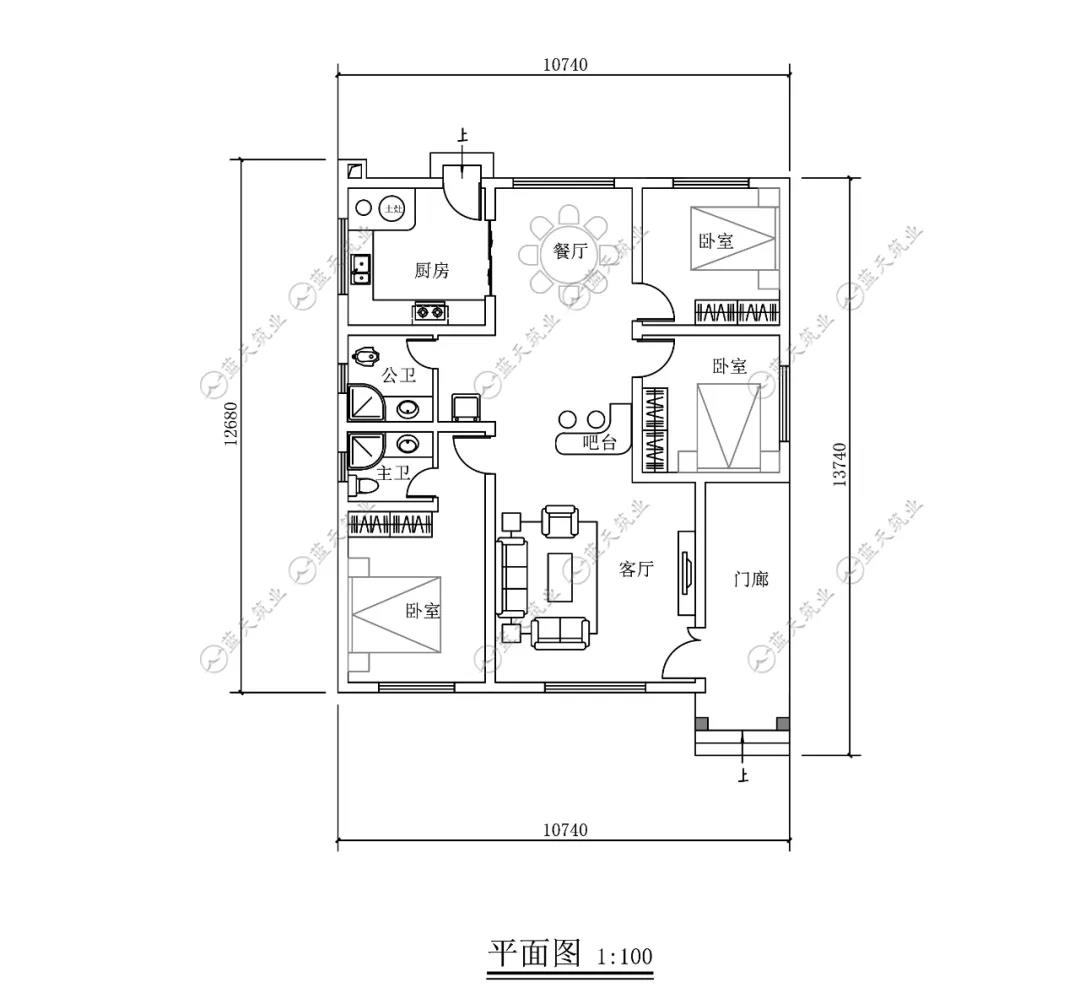 巴中一层自建房布局图